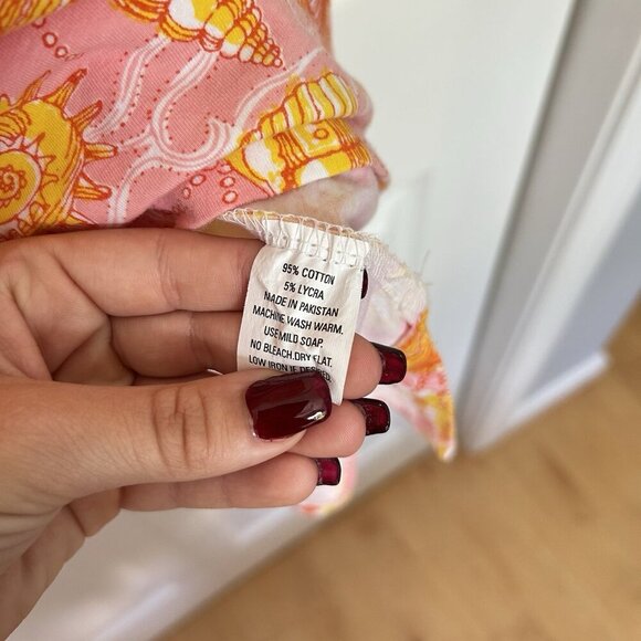 Barbara Gerwit Seashell Mini Sleeveless Dress Womens XL Pink Orange Y2K 90s - Picture 3 of 7